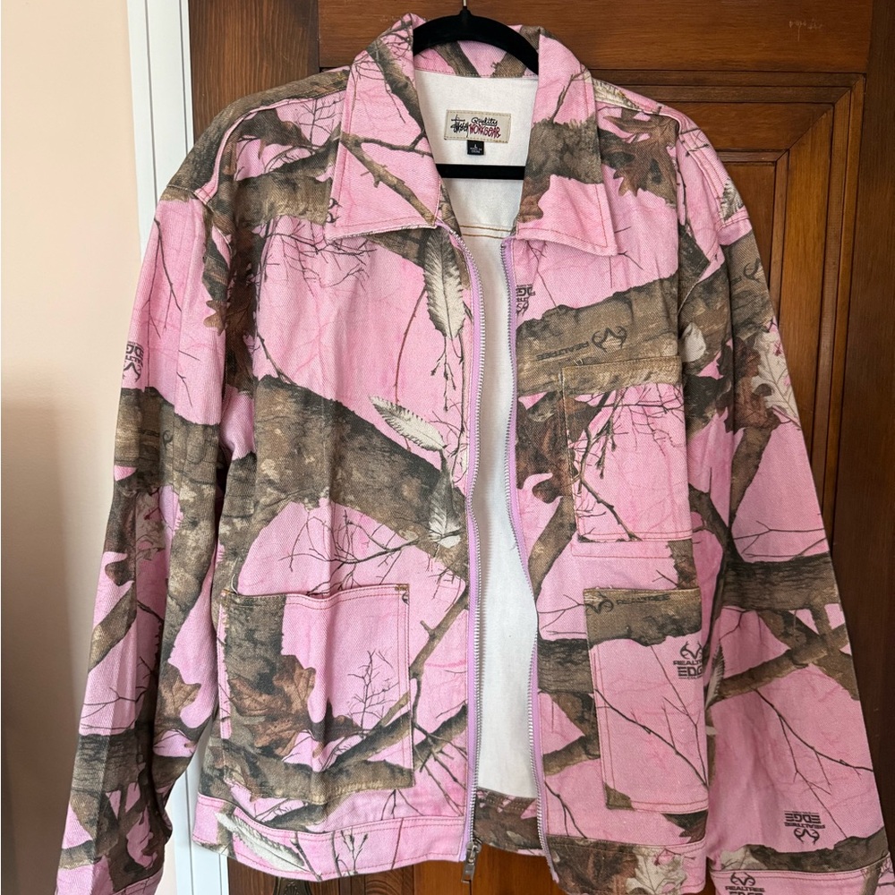 Stussy Pink and Brown Camo Utility Jacket